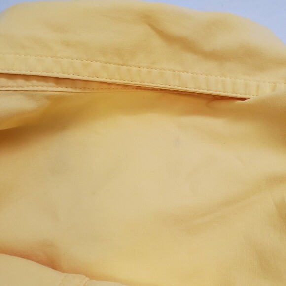 Vintage Chaps Ralph Lauren Button Up Shirt Logo Pocket Yellow Mens size Large - Picture 9 of 9